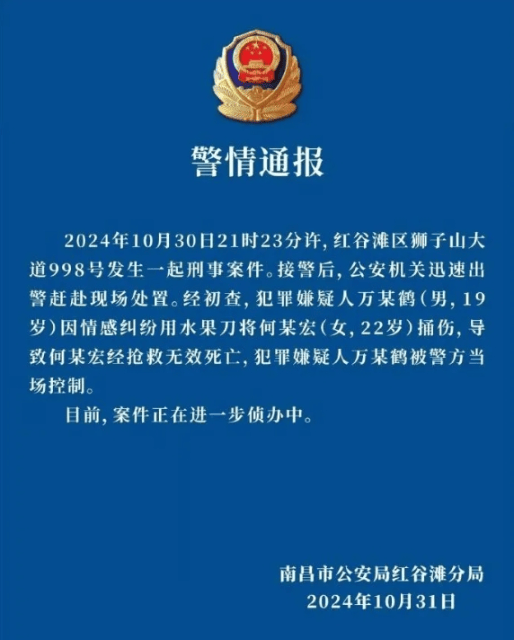 万某鹤（男<strong></p>
<p>电子货币交易网站</strong>，19岁），捅伤女子致死，被当场控制